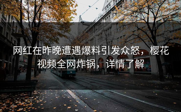 网红在昨晚遭遇爆料引发众怒，樱花视频全网炸锅，详情了解